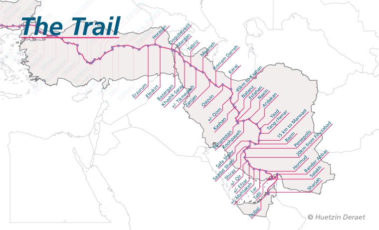 Detail Map: Erzurum to Dubai